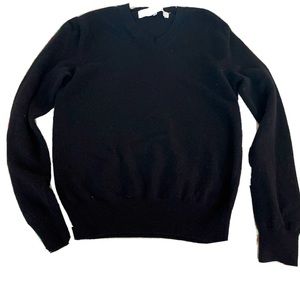 Comme Des Garcons Black V-Neck Lambswool Sweater